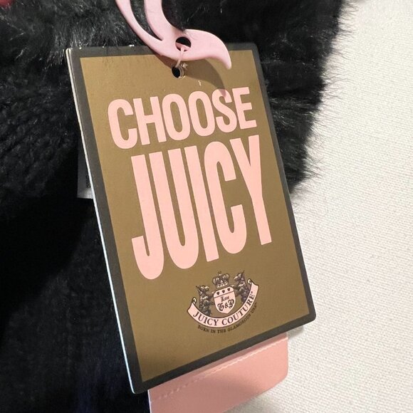 NWT Juicy Couture Black Faux Fur Knit Loop Scarf - Picture 5 of 8